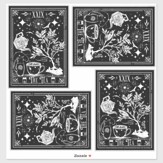 De Tea Tarot Kaarten Sticker (Vel)