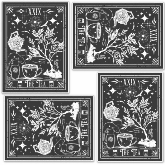 De Tea Tarot Kaarten Sticker (Voorkant)