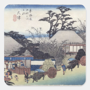 De Teahouse in de lente, Otsu Vierkante Sticker