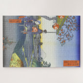 De Teahouse met het Uitzicht van de berg Fuji bij Legpuzzel (Horizontaal)