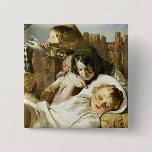 De tease vierkante button 5,1 cm (Voorkant)