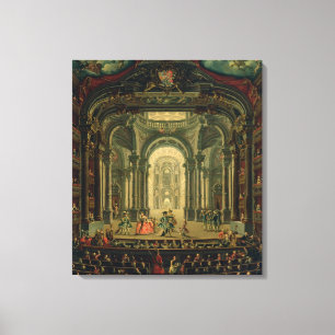 De Teatro Reale in Turijn (olie op doek) Canvas Afdruk