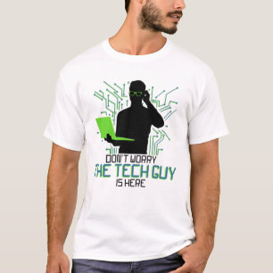 De technische steun maakt zich geen zorgen de tech t-shirt
