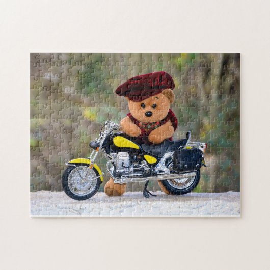 De teddy biker - legpuzzel (Horizontaal)