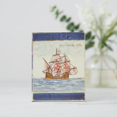 De tegel die van Azulejos een schip, van Sagres Briefkaart (Staand voorkant)