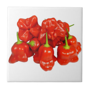 De Tegel van de Spaanse pepers van Chinense van Tegeltje