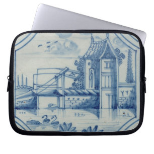 De tegel van het vlot die een trekbrug over een ka laptop sleeve
