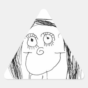 De tekening van uw kind - Moederdag cadeau Driehoek Sticker