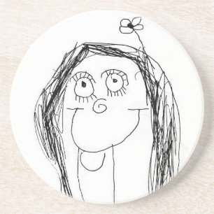 De tekening van uw kind - Moederdag cadeau Zandsteen Onderzetter