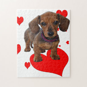 De Tekkel van Dachsie met Harten Legpuzzel