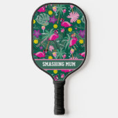🦩 🦩 de tekst Flamingo Partij van de Douane, 2sid Pickleball Paddle (Voorkant)
