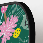 🦩 🦩 de tekst Flamingo Partij van de Douane, 2sid Pickleball Paddle (Links Detail)