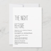 De tekst minimaliseert de nacht vóór Uitnodiging (Voorkant)