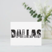 De Tekst van Dallas met de Tekening van het Overzi Briefkaart (Staand voorkant)