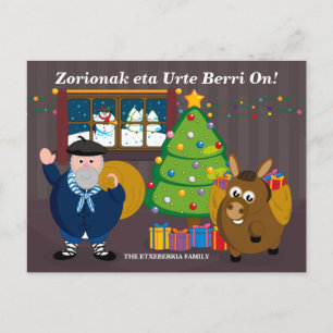 De tekst van de douane, Olentzero Navidad/de scène Feestdagenkaart