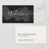 De Tekst van het manuscript/borstel (Grijs) Visitekaartje (Voorkant / Achterkant)