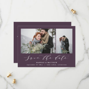 De tekstfoto van het manuscript elegant moderne br save the date