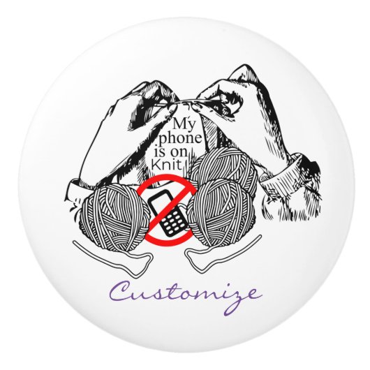 De telefoon is op Knit Thunder_Cove Keramische Knop (Voorkant)