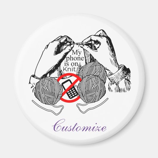 De telefoon is op Knit Thunder_Cove Magneet (Voorkant)