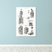 De  Telefoons van de Illustrator van de Telefoon R Canvas Afdruk (Insitu (Houten vloer))