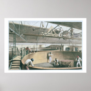 De telegraafkabel in de tanks van de twee poster