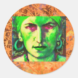 de tellerdruppel van het zigeunerfortuin ronde sticker