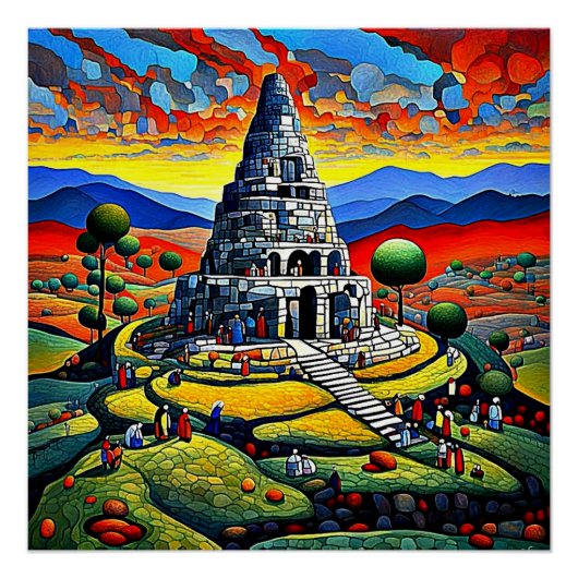 De tempel bouwen perfect poster (Voorkant)