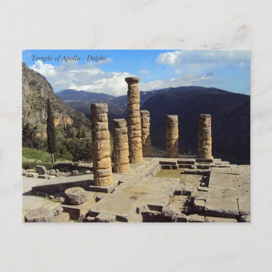 De tempel van Apollo - Delphi Briefkaart (Voorkant)
