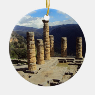 De tempel van Apollo - Delphi Keramisch Ornament