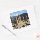 De tempel van Apollo - Delphi Vierkante Sticker (Envelop)