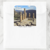De tempel van Apollo - Delphi Vierkante Sticker (Tas)