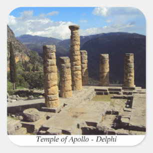 De tempel van Apollo - Delphi Vierkante Sticker