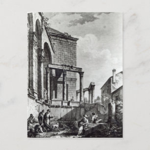 De tempel van Jupiter in het paleis van Briefkaart