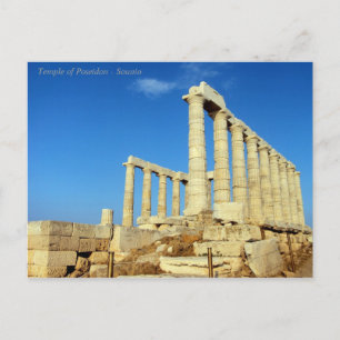 De tempel van Poseidon in Sounio Briefkaart