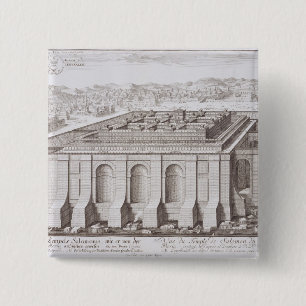 De tempel van Solomon, Jeruzalem, uit 'Entwurf ei' Vierkante Button 5,1 Cm