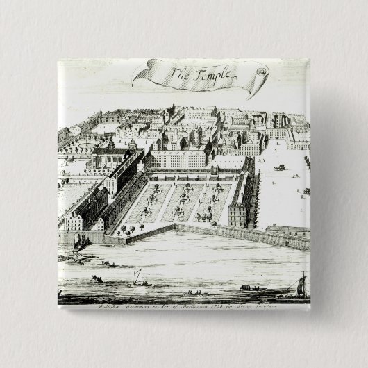 De tempel vierkante button 5,1 cm (Voorkant)