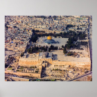 De tempelberg in de oude stad Jeruzalem Poster