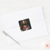De Temptation of Christus, Titiaan Vierkante Sticker (Envelop)