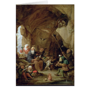 De Temptation of St. Anthony in een Rocky Cavern