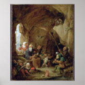 De Temptation of St. Anthony in een Rocky Cavern Poster (Voorkant)