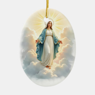 De Tenhemelopneming van Maria, vrede en zegeningen Keramisch Ornament