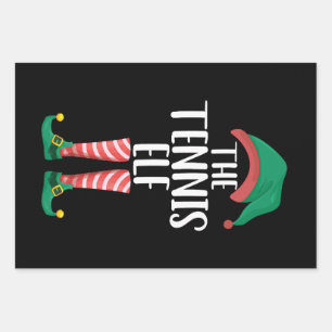 De Tennis Elf Bijpassende Familie Groep Kerstmis Inpakpapier Vel