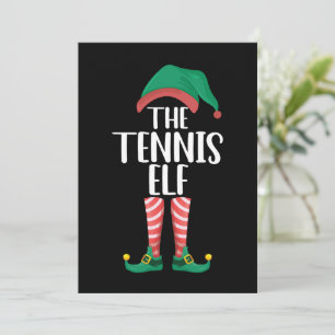 De Tennis Elf Bijpassende Familie Groep Kerstmis Kaart