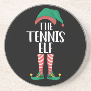 De Tennis Elf Bijpassende Familie Groep Kerstmis Zandsteen Onderzetter