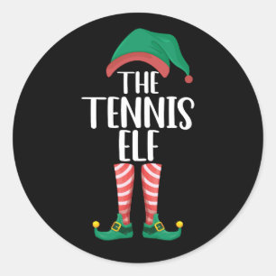 De Tennis Elf Overeenkomende Familie Groep Kerstmi Ronde Sticker