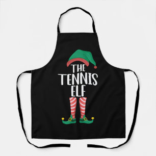 De Tennis Elf Overeenkomende Familie Groep Kerstmi Schort