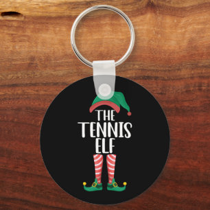 De Tennis Elf Overeenkomende Familie Groep Kerstmi Sleutelhanger