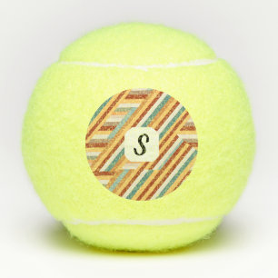 De Tennis Monogramme personnalisé Retro les années 70 balles