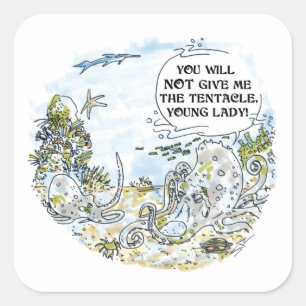De Tentacle-vierkante stickers