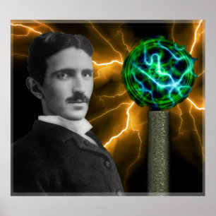 DE TESLA COIL EN NIKOLA TESLA POSTER